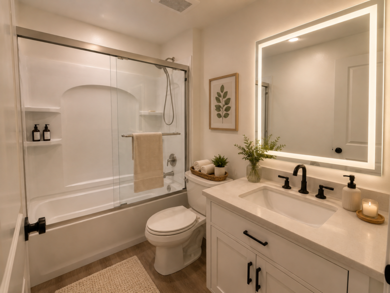 Second bathroom in the Two-Bedroom Downstairs Suite at Kodiak Suites