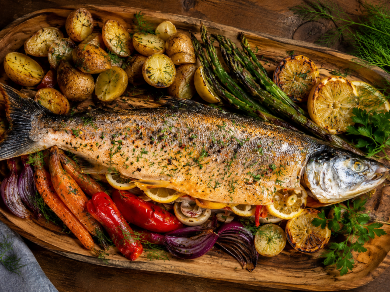 Fresh Salmon Dinner Mhbuqtyi at Kodiak Suites